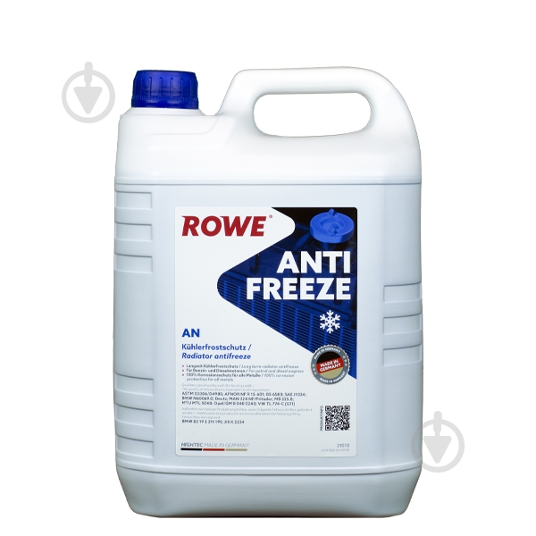 Антифриз ROWE AN -80 °C G11 концентрат 5 л синий (21010-0050-03) - фото 1 Антифриз ROWE AN -80 °C G11 концентрат 5 л синий (21010-0050-03) - фото 1