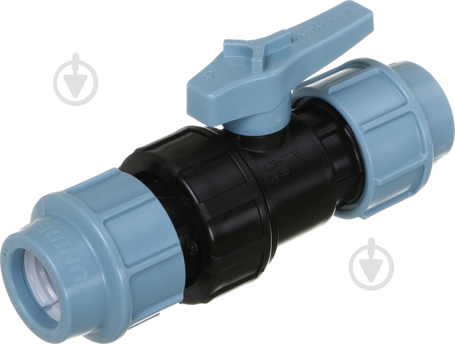 Кран шаровой Unidelta ПЭ труб O32x32 PP-B - фото 1 Кран шаровой Unidelta ПЭ труб O32x32 PP-B - фото 1