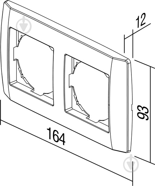 Рамка двомісна TEM Logiq універсальна титан OQ20TI-U - фото 3 Рамка двомісна TEM Logiq універсальна титан OQ20TI-U - фото 3