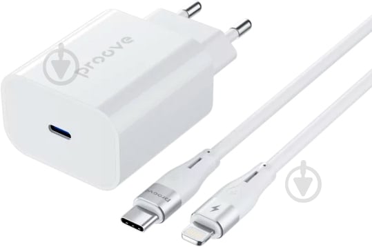 Сетевое зарядное устройство Proove Rapid 20W (Type-C + кабель Type-C to Lightning) WCRP20012102 white - фото 1 Сетевое зарядное устройство Proove Rapid 20W (Type-C + кабель Type-C to Lightning) WCRP20012102 white - фото 1