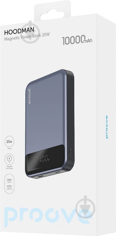 Повербанк Proove Hoodman Magnetic 20W 10000 mAh black (PBH120010001) - фото 3