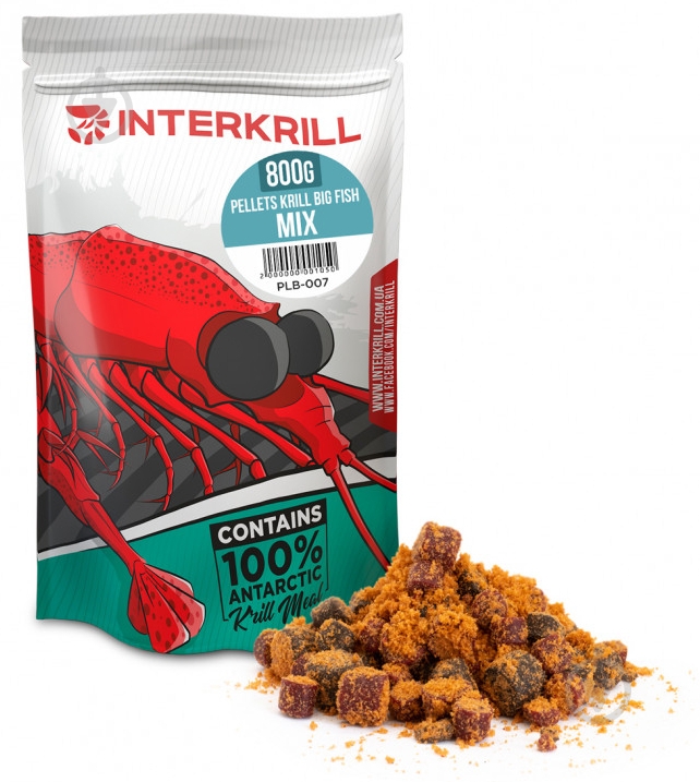 Пеллетс INTERKRILL 800 г кріль KRILL BIG FISH MIX SIZE - фото 1