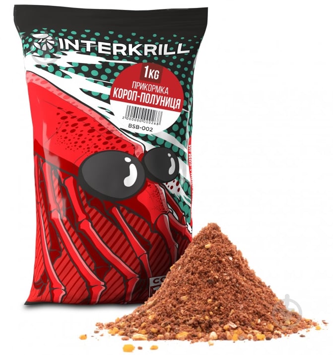 Прикормка INTERKRILL 1000 г полуниця "Короп-полуниця" - фото 1