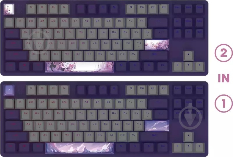 Клавіатура Dark Project One - RGB ANSI ENG/UA (DPO87_GSH_DPUP_ANSI_UA) white/violet - фото 6