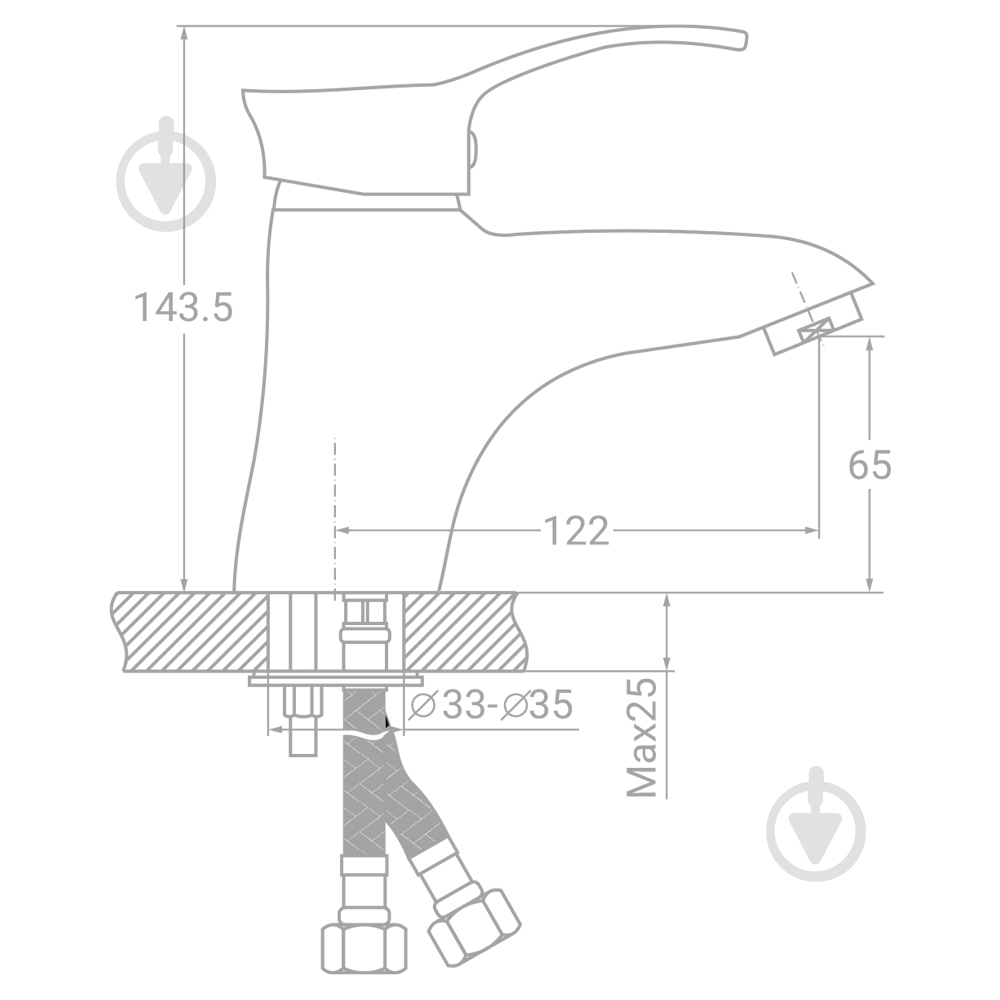 Смеситель TAU s07 O40 для раковины литой на шпильке (SE-2A145C) - фото 2 Смеситель TAU s07 O40 для раковины литой на шпильке (SE-2A145C) - фото 2