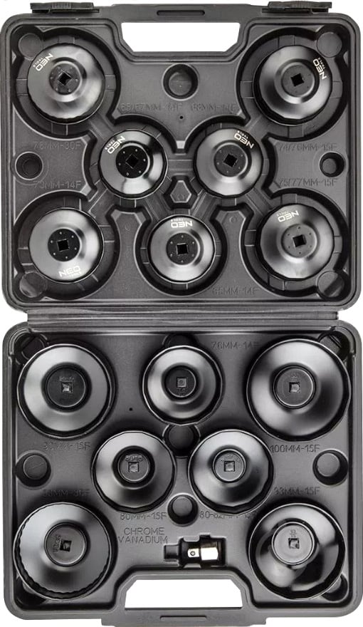 Набор съемников масляных фильтров 16 предметов NEO tools 11-243 - фото 1 Набор съемников масляных фильтров 16 предметов NEO tools 11-243 - фото 1