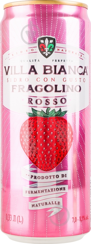 Сидр Villa Bianca Rosso Fragolino Villa Bianca з/б 7-8.5% 0,33 л - фото 1