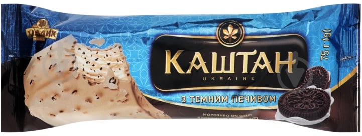 Мороженое Каштан 12% с темным печеньем - фото 1 Мороженое Каштан 12% с темным печеньем - фото 1