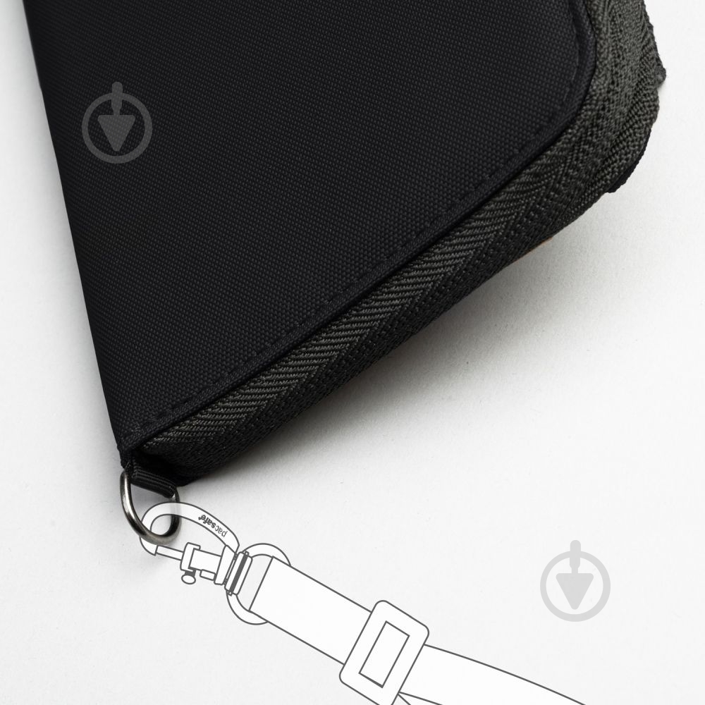 Бумажник-органайзер Pacsafe RFIDsafe compact travel organizer черный - фото 5