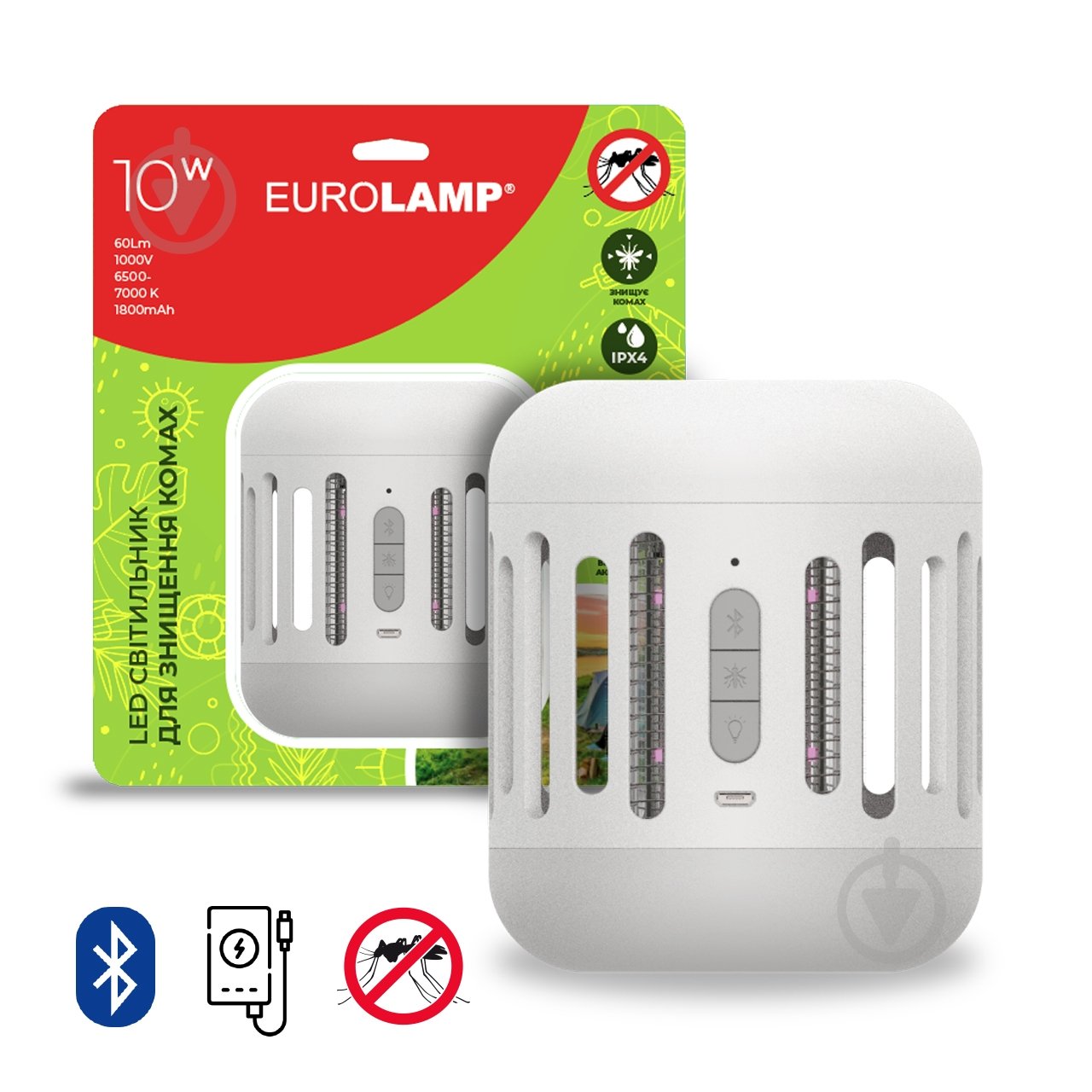 Фонарик Eurolamp для уничтожения насекомых с bluetooth-колонкой 60 Lm белый MK-7W(LIGHT) - фото 1 Фонарик Eurolamp для уничтожения насекомых с bluetooth-колонкой 60 Lm белый MK-7W(LIGHT) - фото 1