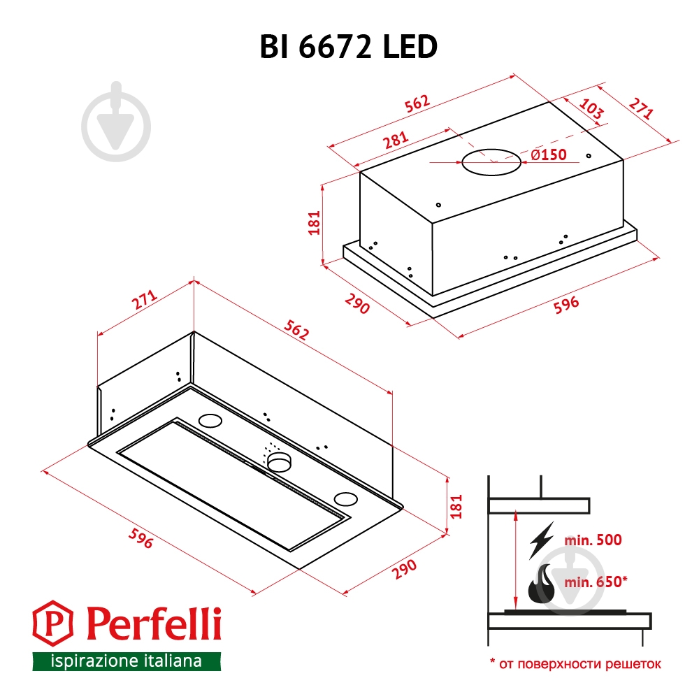 Вытяжка Perfelli BI 6672 I LED - фото 15