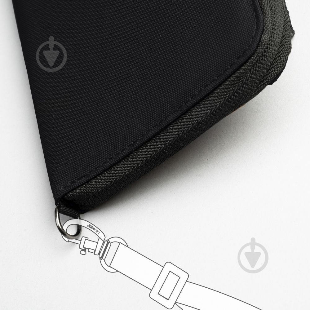 Кошелек Pacsafe RFIDsafe zip around wallet черный - фото 5