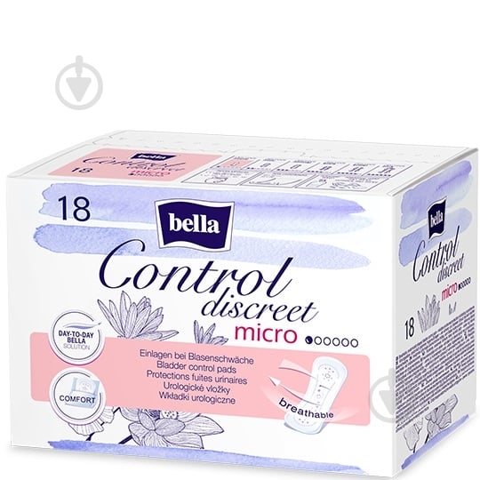 Прокладки урологические Bella CONTROL DISCREET micro 18 шт. - фото 1