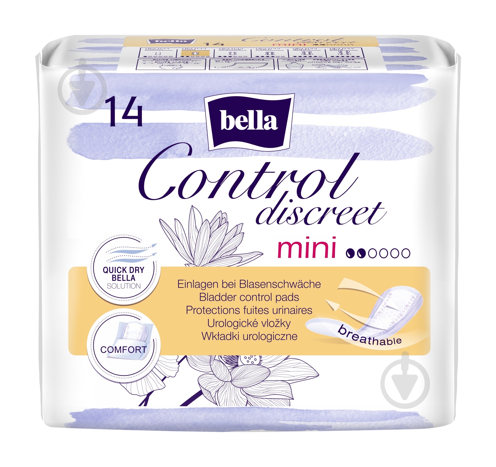Прокладки урологические Bella CONTROL DISCREET mini 14 шт. - фото 1