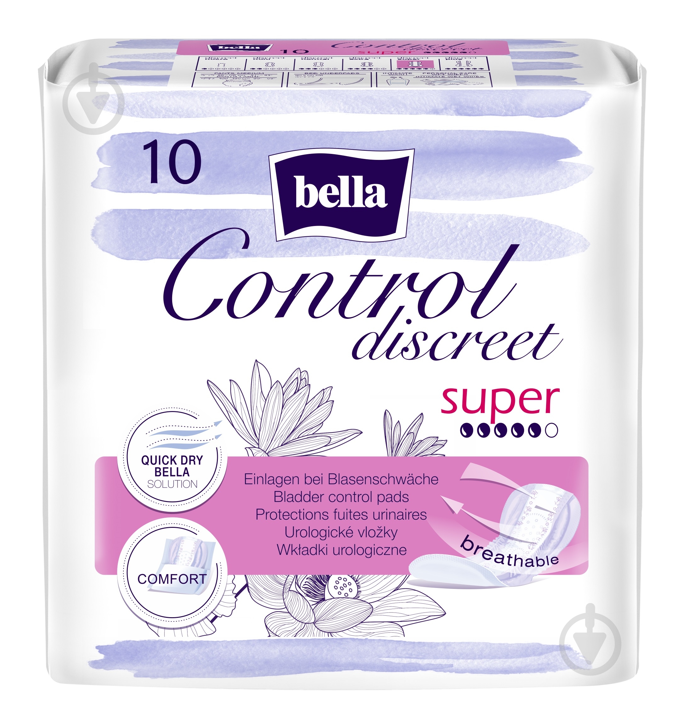 Прокладки урологические Bella CONTROL DISCREET super 10 шт. - фото 1