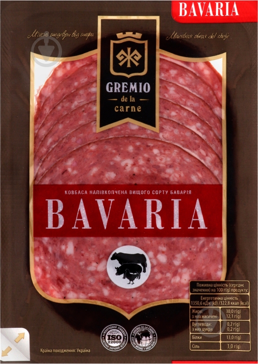 Колбаса Gremio Бавария 100 г 4823079003699 - фото 1