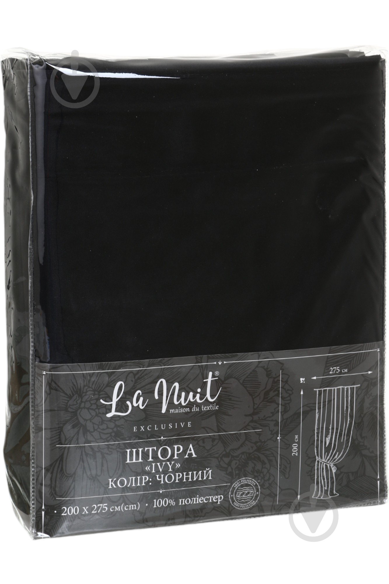 Штора Exclusive Ivy черный 200 х 275 см La Nuit - фото 4