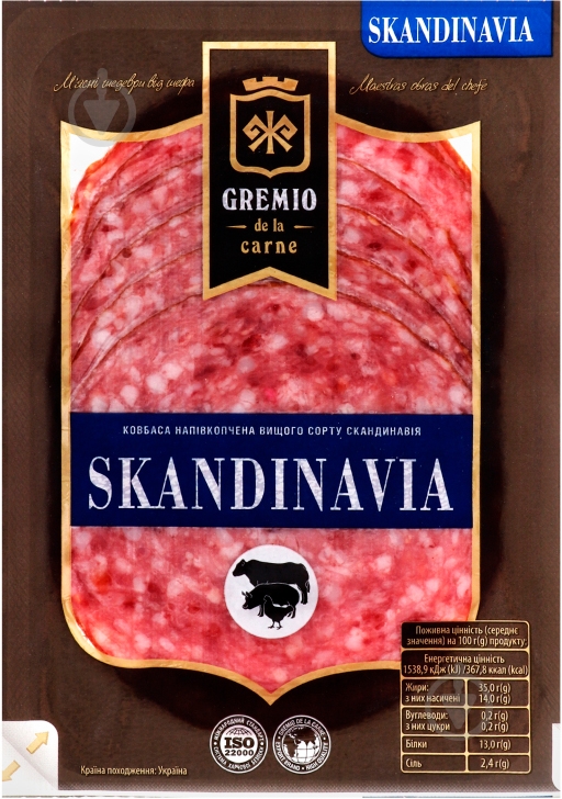 Ковбаса Gremio Скандинавія 100 г 4823079003712 - фото 1