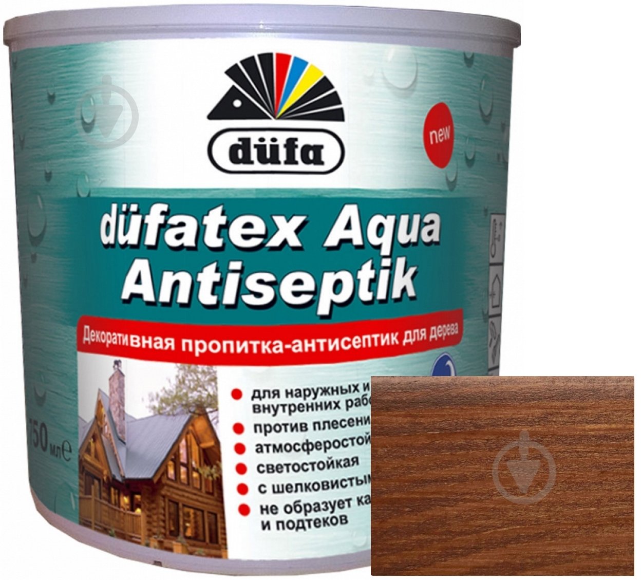 Просочувач Dufa dufatex Aqua Antiseptik кипарис шовковистий глянець 0,75 л - фото 1