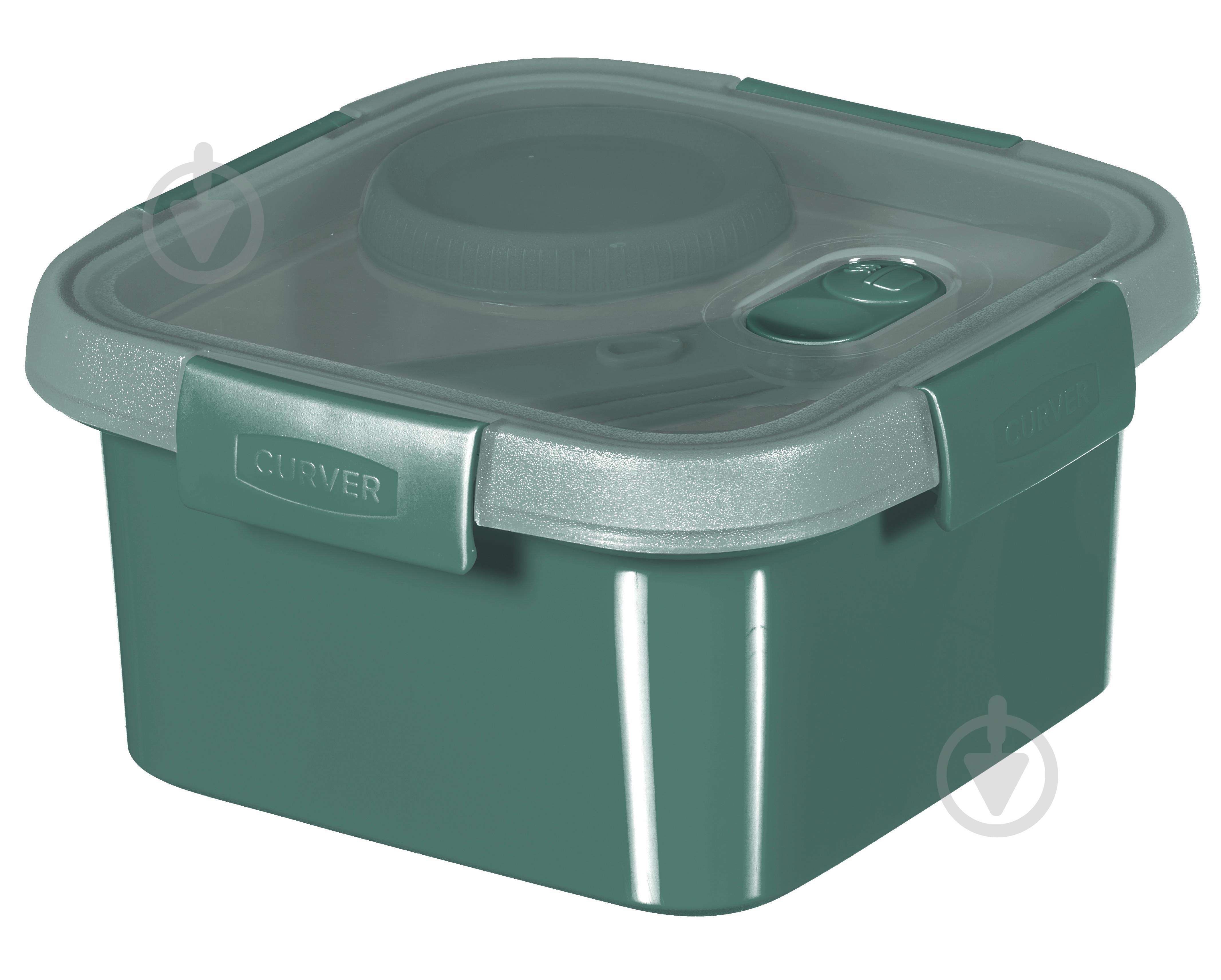 Контейнер для харчових продуктів з кришкою Curver Smart To Go Eco Line 1,1 л темно-зелений - фото 1