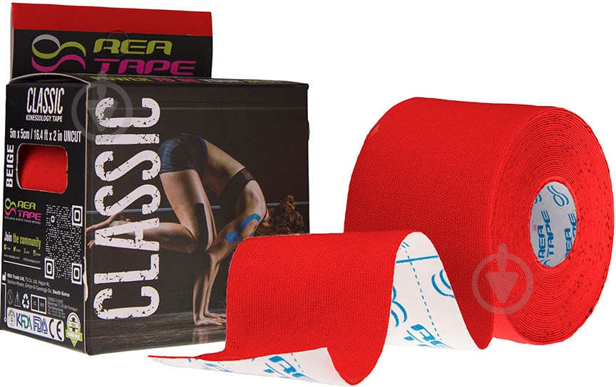 Кінезіологічний тейп REA TAPE REA-Classic червоний - фото 1
