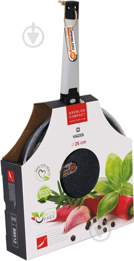 Сковорода Vinzer Greblon Compact Induction Line 26 см 89512 - фото 4