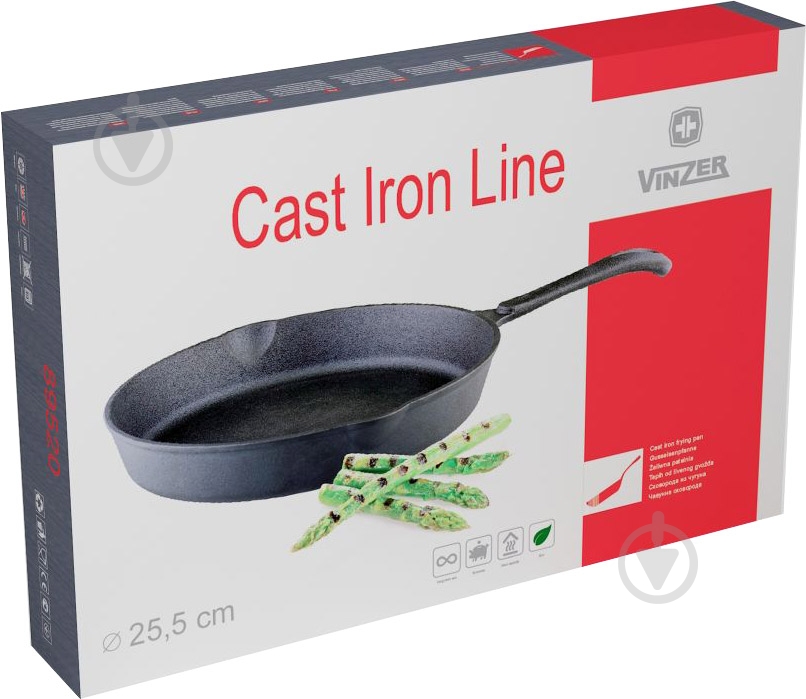 Сковорода Vinzer Cast Iron Line 25,5 см 89520 - фото 2