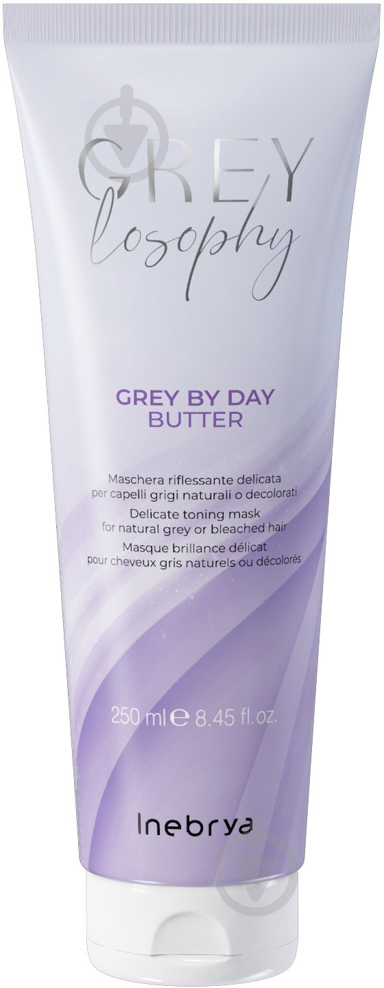 Маска тонувальна INEBRYA для натурального, сивого та блондованного волосся Grey By Day Butter 250 мл - фото 1 Маска тонувальна INEBRYA для натурального, сивого та блондованного волосся Grey By Day Butter 250 мл - фото 1