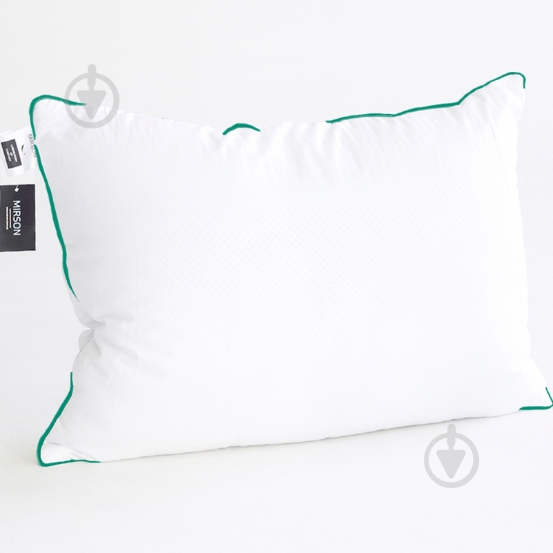 Подушка №2736 Royal Aloe Vera Tencel средняя MirSon 45x45 см белый с зеленым - фото 1