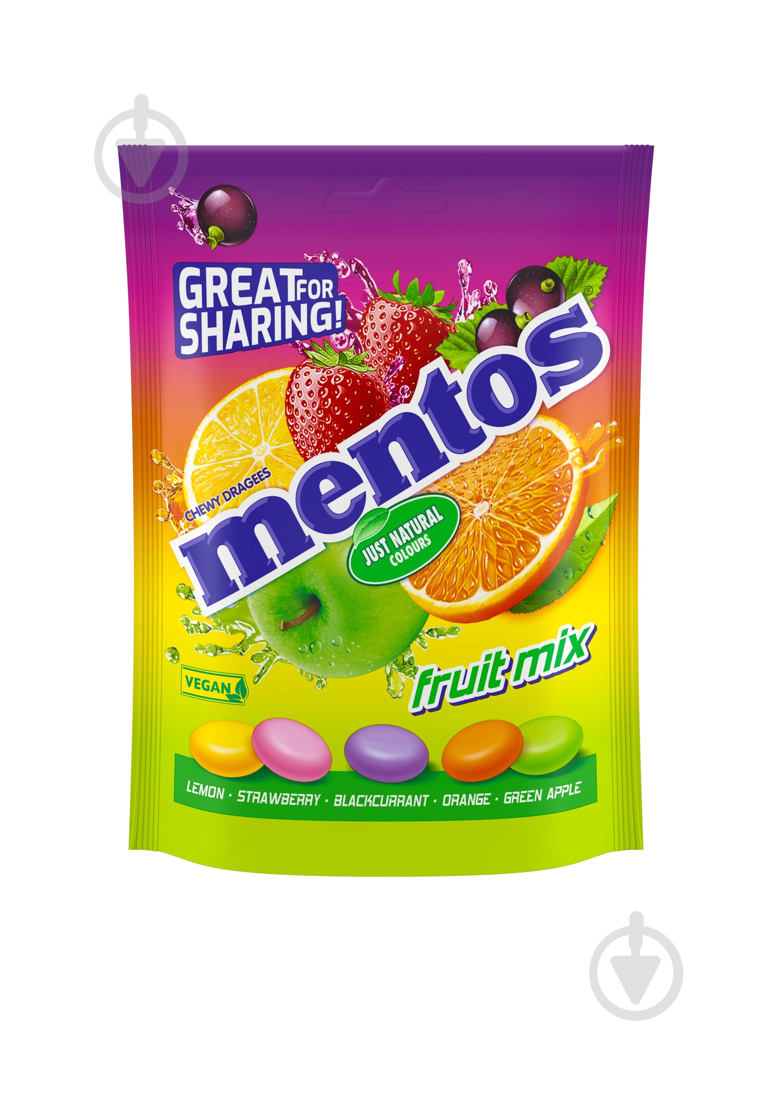 Драже Mentos Фруктовий микс 160 г - фото 1 Драже Mentos Фруктовий микс 160 г - фото 1