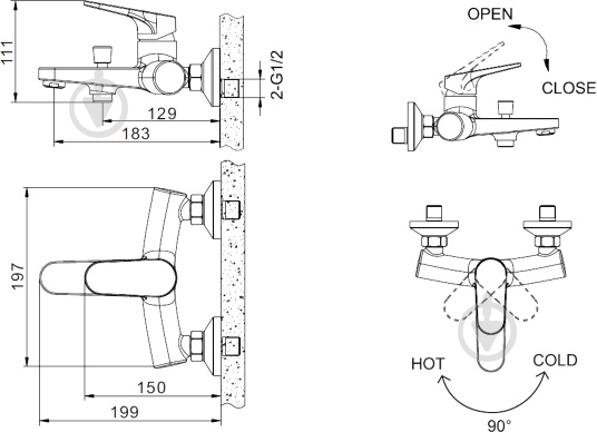 Змішувач для ванни Bravat Eler F6191238CP-01 - фото 4