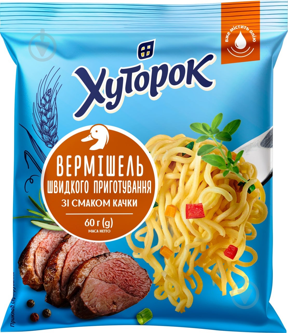 Вермишель Хуторок со вкусом качки 60 г - фото 1 Вермишель Хуторок со вкусом качки 60 г - фото 1