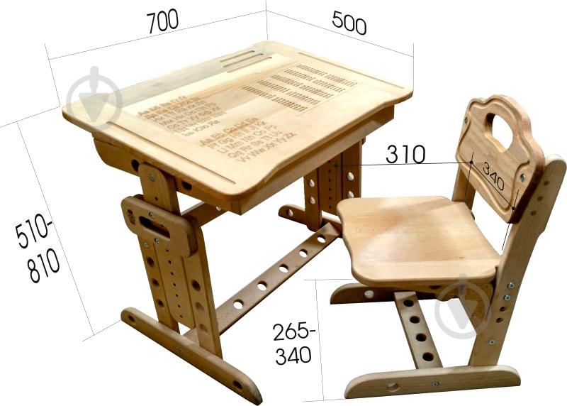 Парта-трансформер ArinWOOD Совушка 04-100 бук - фото 5