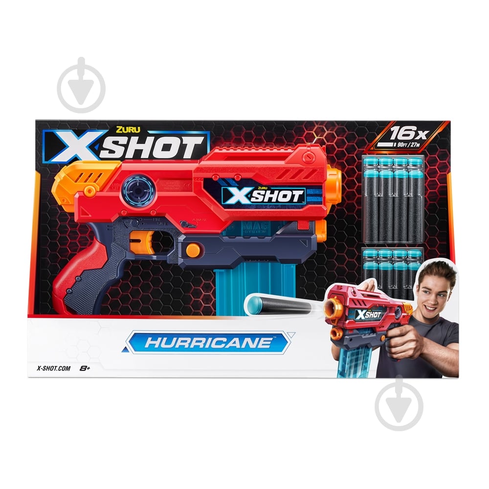 Бластер Zuru X-SHOT RED EXCEL HURRICANE 36440R - фото 1 Бластер Zuru X-SHOT RED EXCEL HURRICANE 36440R - фото 1
