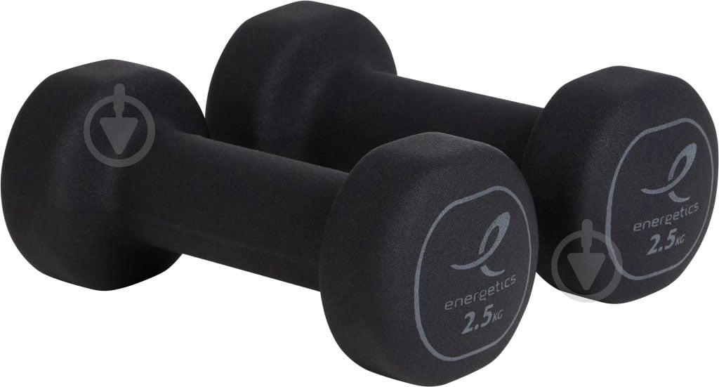 Гантелі Energetics Neoprene Dumb. Pairs 106225-900050 Neoprene Dumbbells 2x2,5 кг чорний - фото 1