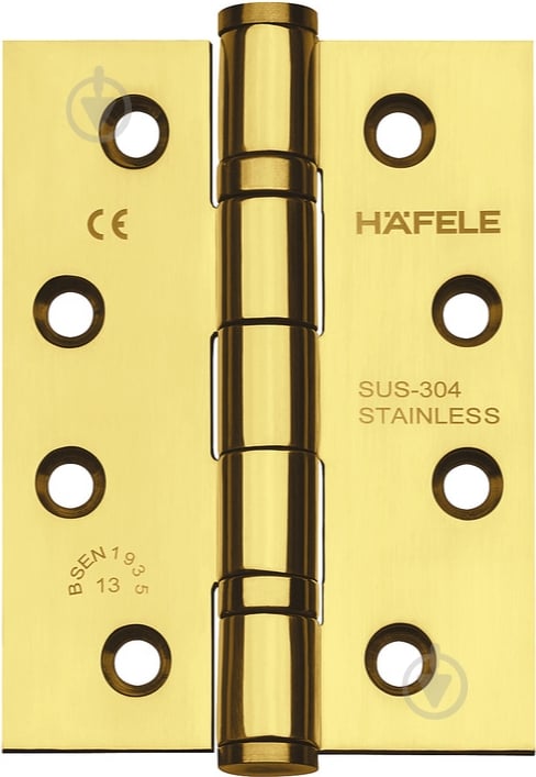 Петля Hafele 489.02.325 102x76x3 мм полированная латунь универсальная 2 шт. - фото 1 Петля Hafele 489.02.325 102x76x3 мм полированная латунь универсальная 2 шт. - фото 1