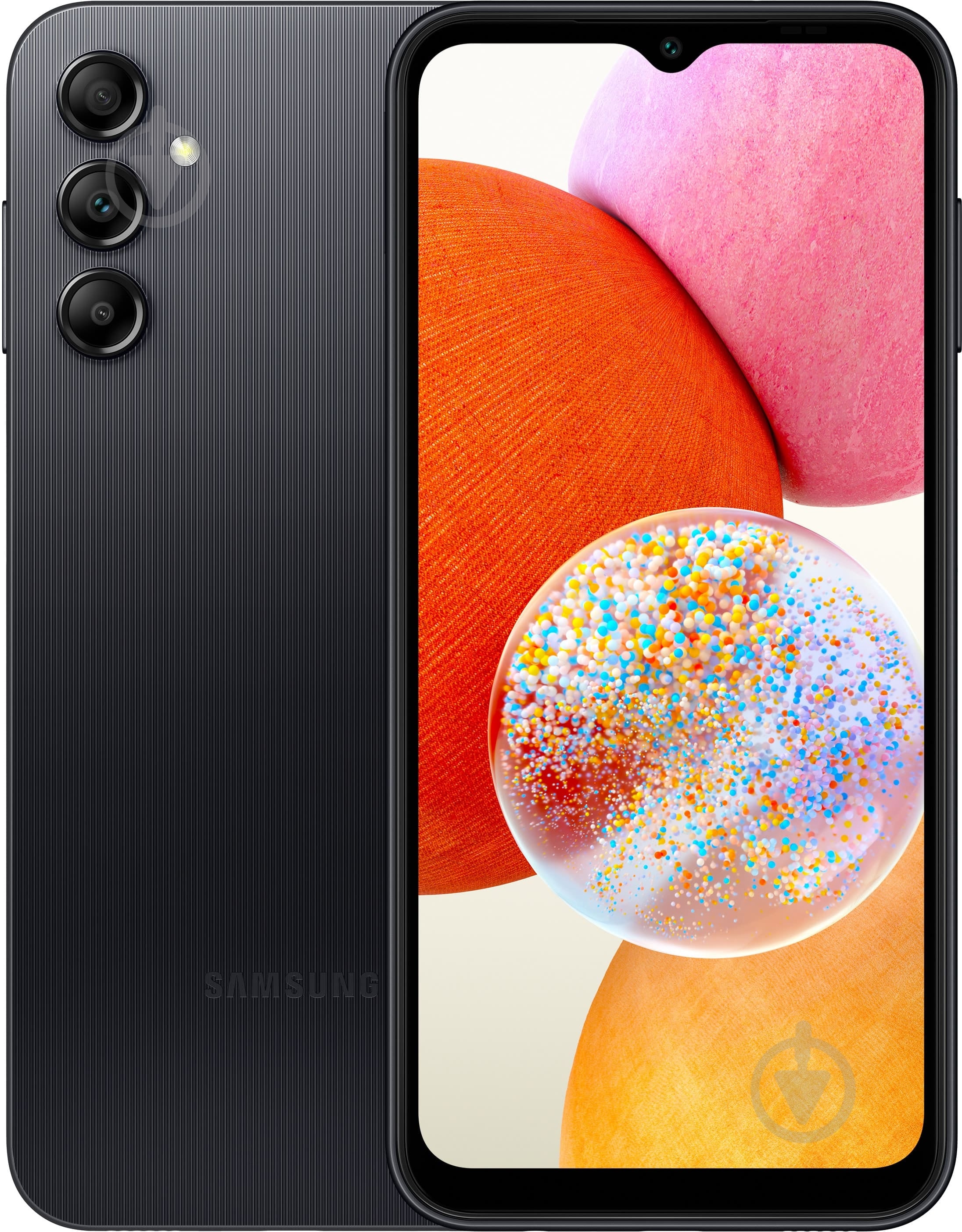 Смартфон Samsung Galaxy A14 4/64GB black (SM-A145FZKUSEK) - фото 1