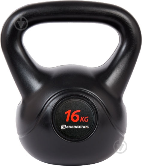 Гиря Energetics Kettlebell Cement 296607-900050 16 кг чорний - фото 1