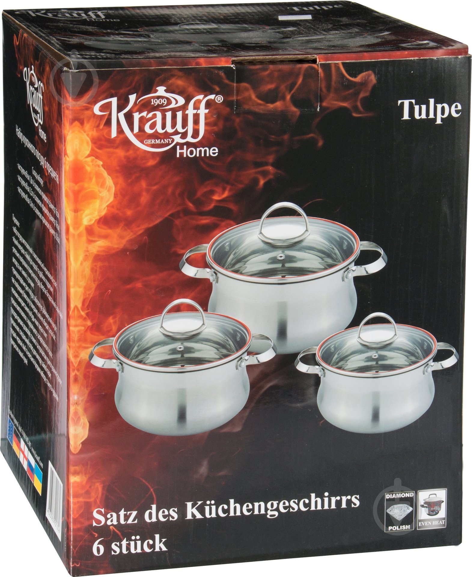 Набір каструль Krauff Tulpe 6 предметів 26-189-045 - фото 11 Набір каструль Krauff Tulpe 6 предметів 26-189-045 - фото 11