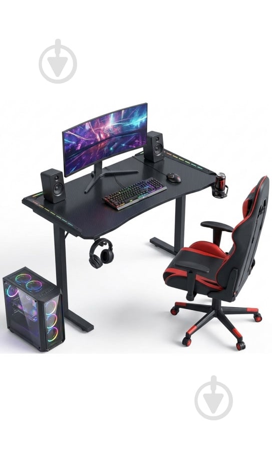 Стол игровой GT Racer T-1452 Black - фото 5