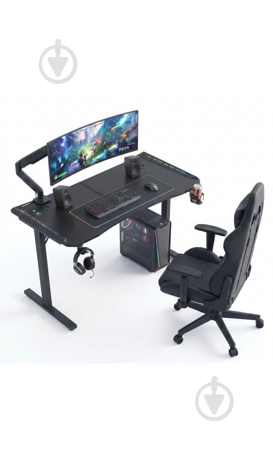 Стол игровой GT Racer T-1452 Black - фото 6