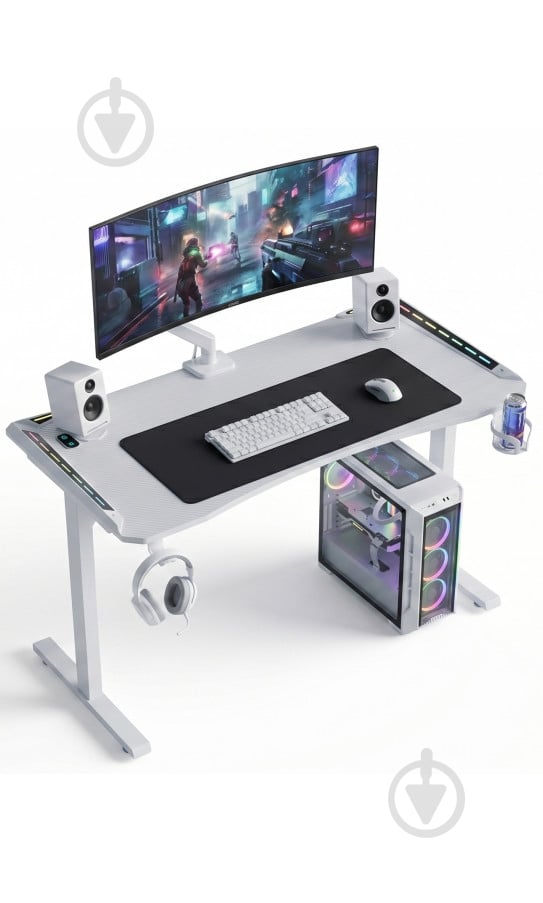 Стол игровой GT Racer T-1452 White - фото 4