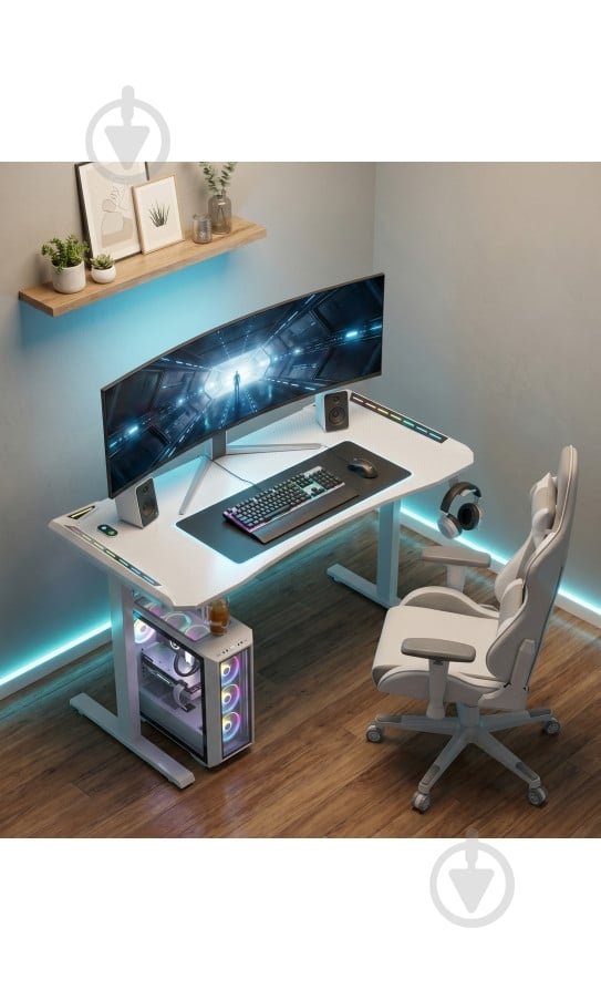 Стол игровой GT Racer T-1452 White - фото 6