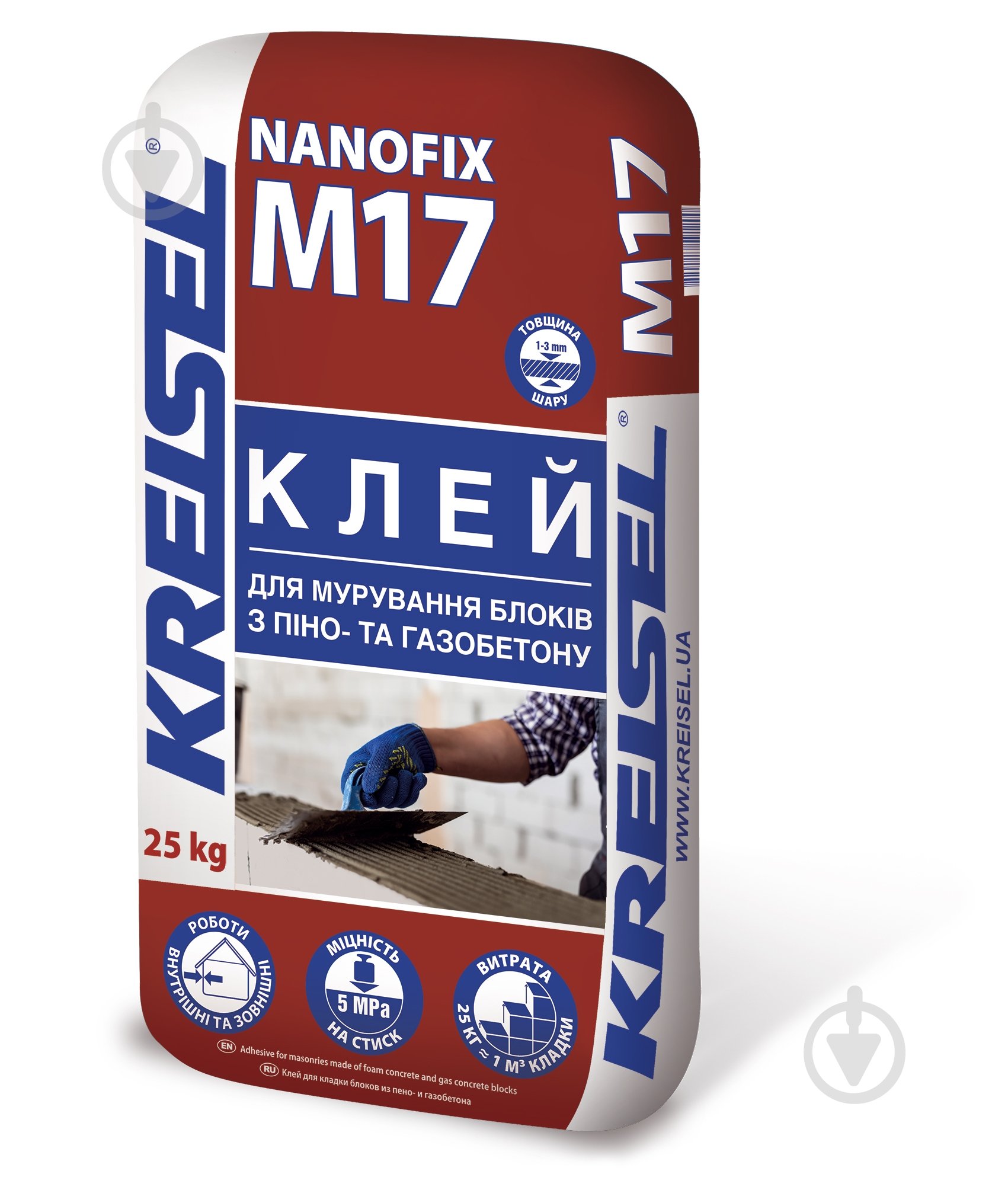 Клей для блоків KREISEL Nanofix M17 25 кг - фото 2