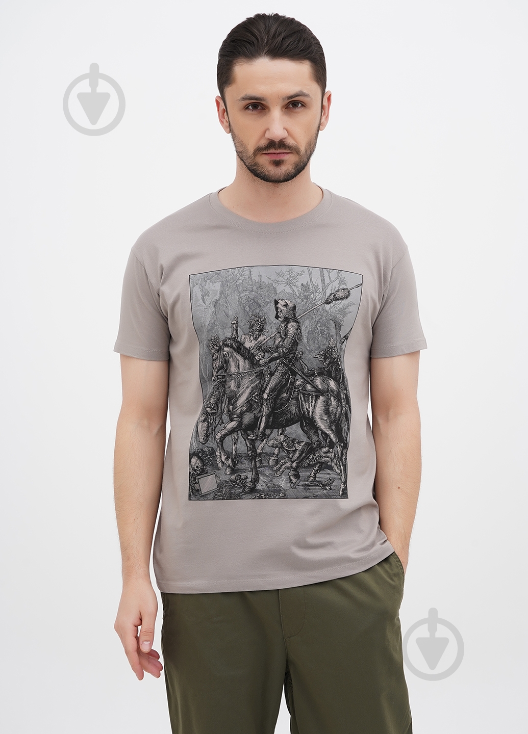 Футболка чоловіча Sol's Imperial Knight, Death and the Devil р.L світло-сірий - фото 1