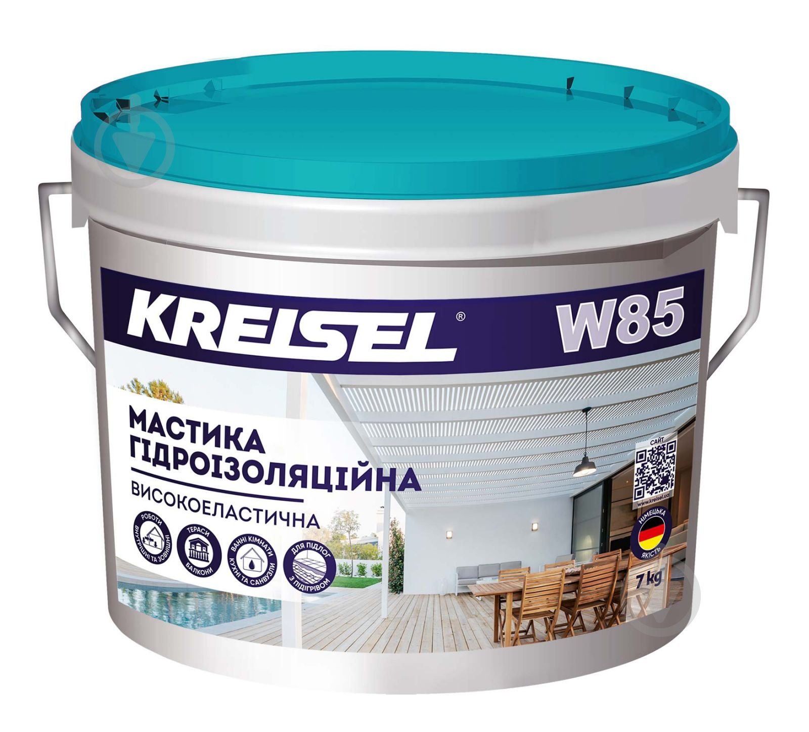Мастика гідроізоляційна KREISEL високоеластична W85 Nanofix 7 кг - фото 1
