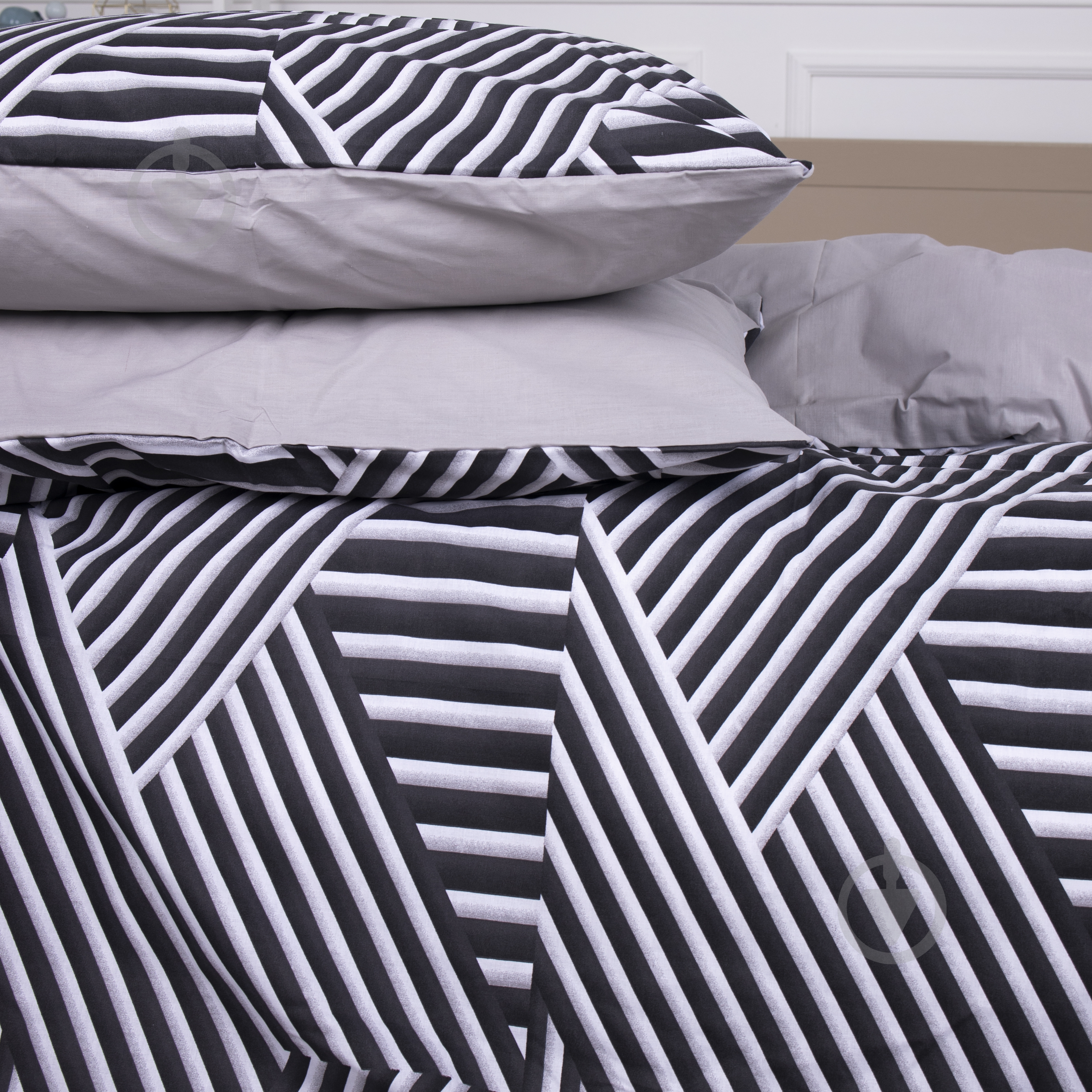 Комплект постельного белья Бязь Ranforce Elite 17-0629 Diamond Black White 160х220 см черный/белый MirSon - фото 4 Комплект постельного белья Бязь Ranforce Elite 17-0629 Diamond Black White 160х220 см черный/белый MirSon - фото 4