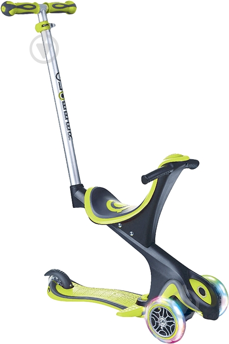 Самокат Globber Evo Comfort Lights 5 в 1 зеленый 459-106 - фото 1