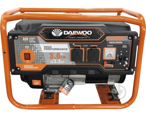 Генератор бензиновий Daewoo 3,3 кВт / 3,6 кВт 220 В GDK3600 - фото 1