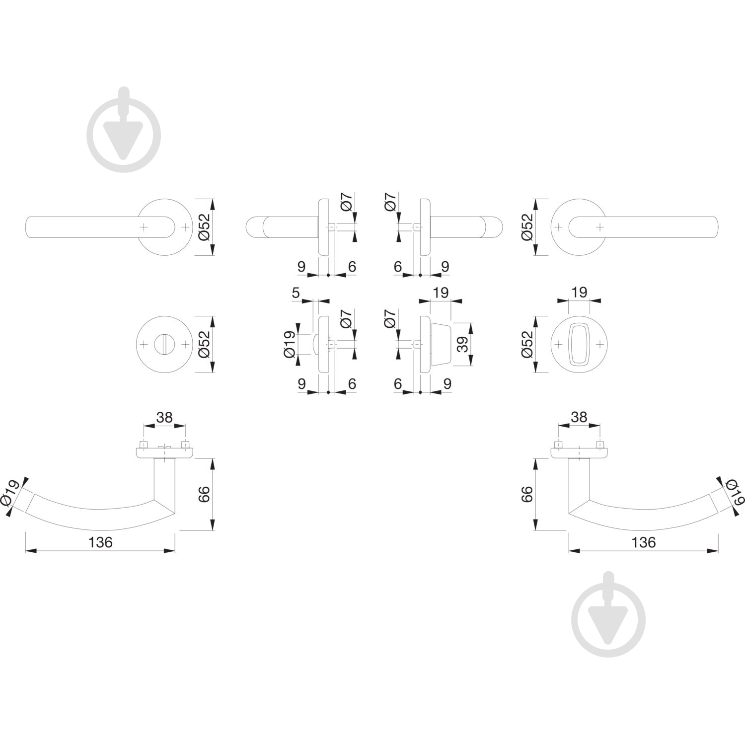 Ручка на розетке Hoppe alta 3880912 нержавеющая сталь f6 902.93.210 WC сатин - фото 2 Ручка на розетке Hoppe alta 3880912 нержавеющая сталь f6 902.93.210 WC сатин - фото 2